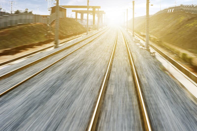 The way forward railway under the blue sky royalty free stock images