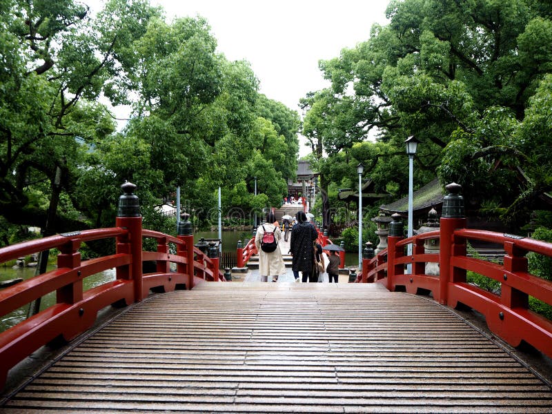 Way over Japanese bridge in Kyushu