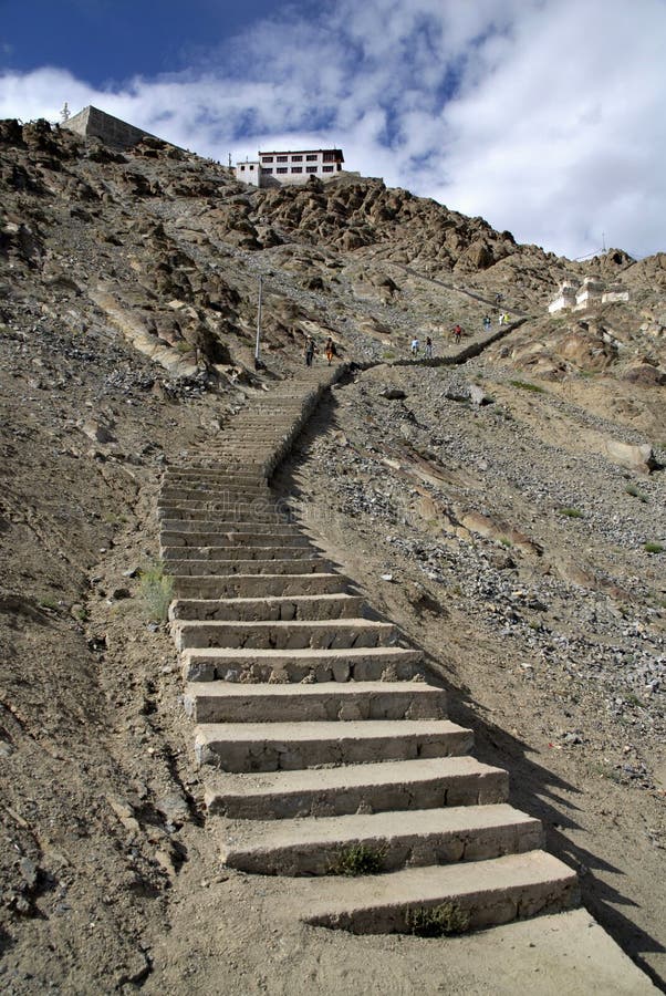 The way to Shanti Stupa in Leh, Ladakh