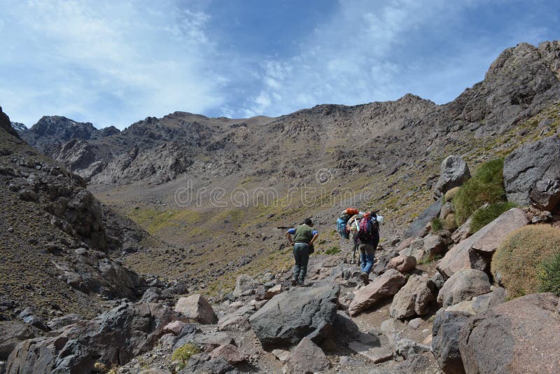 On the way up to Toubkal