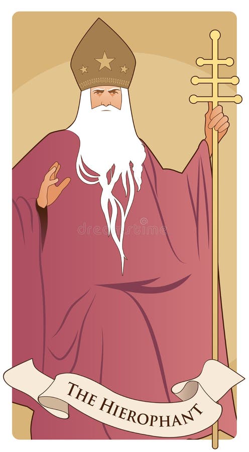 Ważne Arcana Tarot karty Hierofant ilustracji Ważne Arcana Tarot karty Hierofant ilustracji