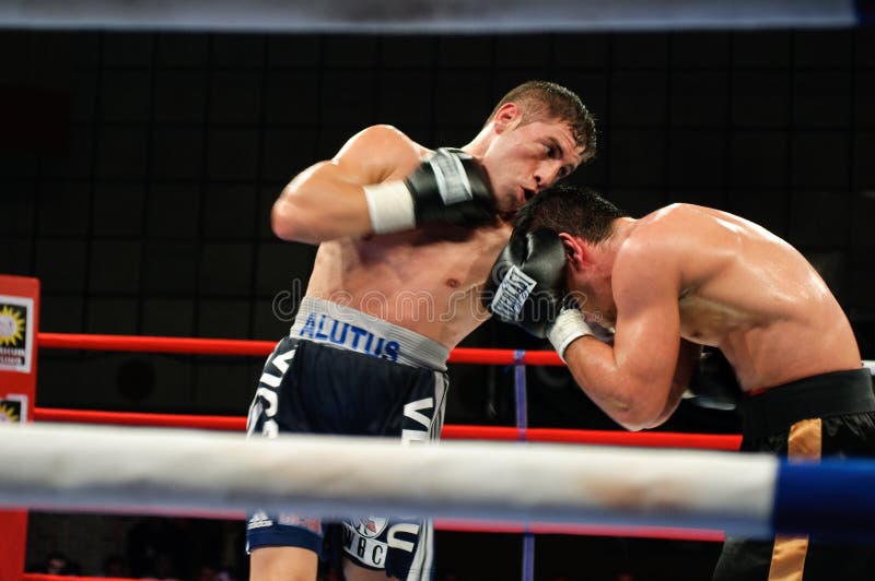 The Boxing Match for the WBS Mediteranean Title between Viorel Simion (Romania) and Zolt Nagy (Hungary). The 58.967 kg- Featherweight- cathegory. The Boxing Match for the WBS Mediteranean Title between Viorel Simion (Romania) and Zolt Nagy (Hungary). The 58.967 kg- Featherweight- cathegory.