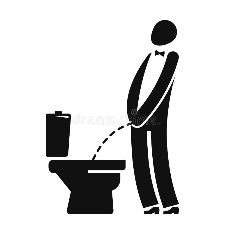 Put up with satire Person in charge of sports game WC, Funny Symbol. Man or Gentleman Peeing in Toilet Stock Vector -  Illustration of bathroom, privy: 113756111