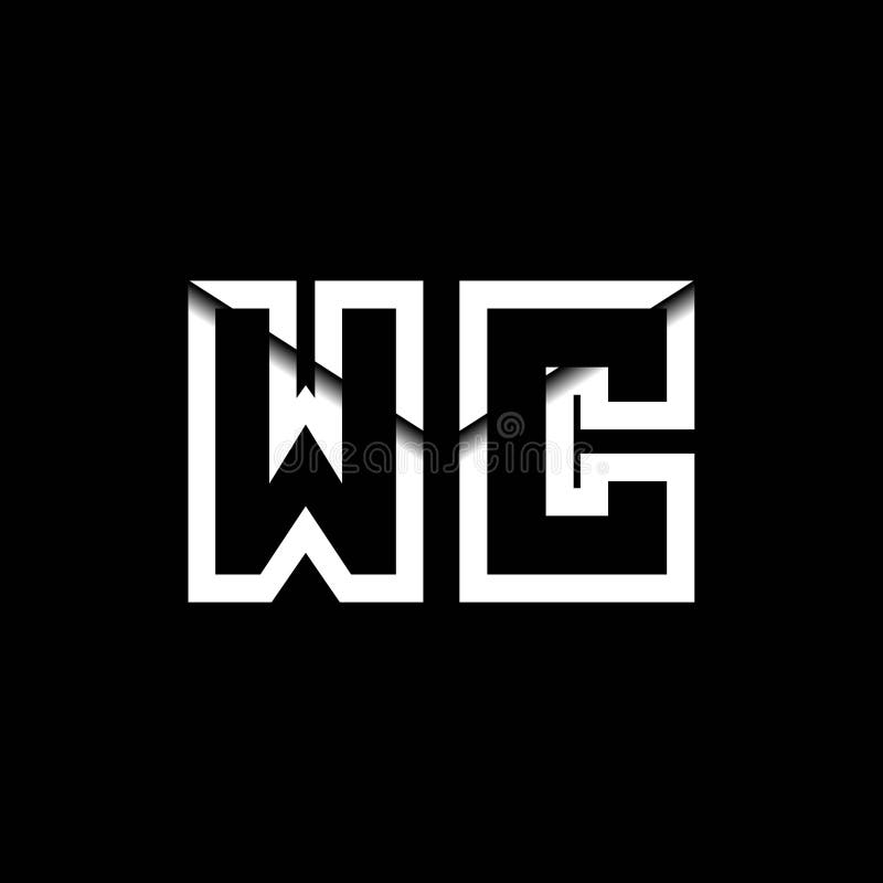 WC Monogram Envelope Shape Style stock illustration