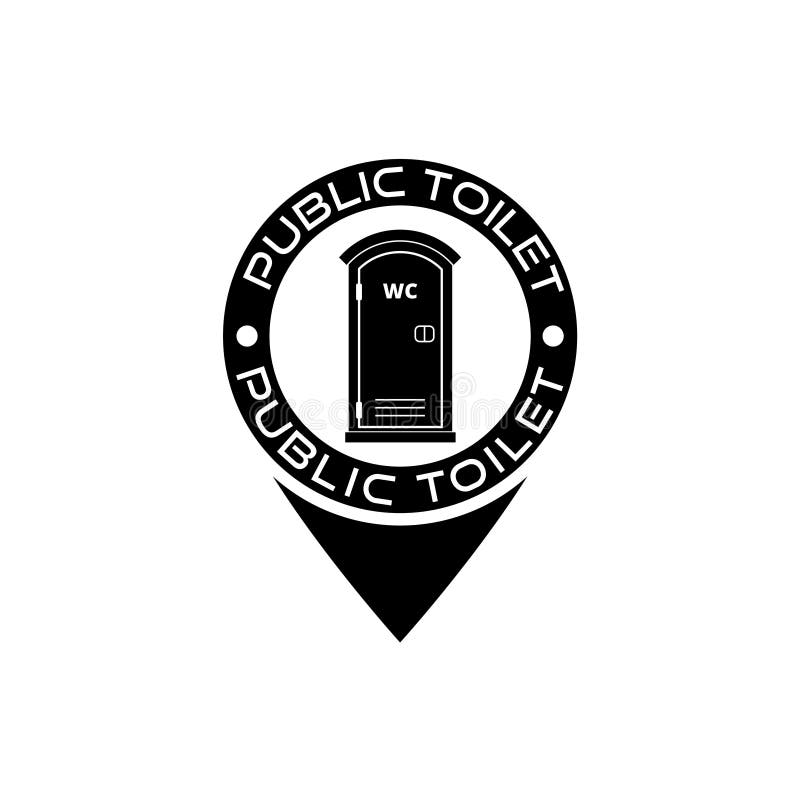 WC or Public Toilet Map Pointer Icon Isolated on White Background Stock