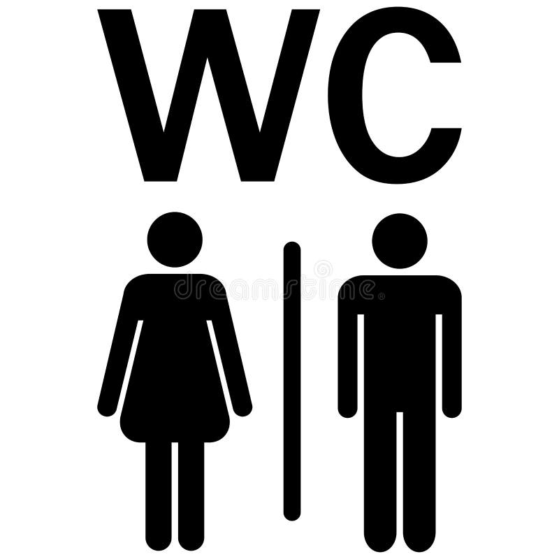 WC sign Men Women stock vector. Illustration of graphic - 76144745 Man And Woman Bathroom Symbol