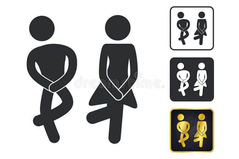 Wc Zeichen Fur Toilette Toilettenturschildikonen Manner Und Frauen Vec Vektor Abbildung Illustration Von Zeichen Toilettenturschildikonen