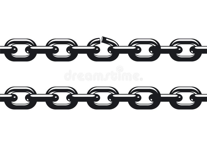 Weakest link of a chain stock illustration