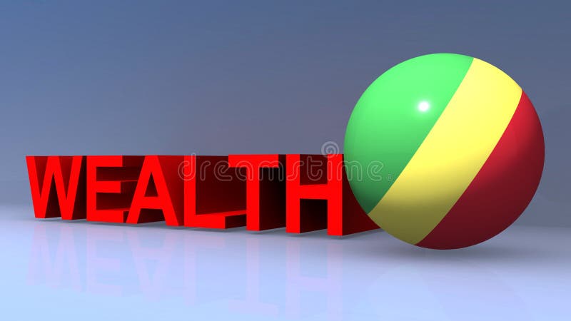 Wealth with congo flag on blue stock illustration