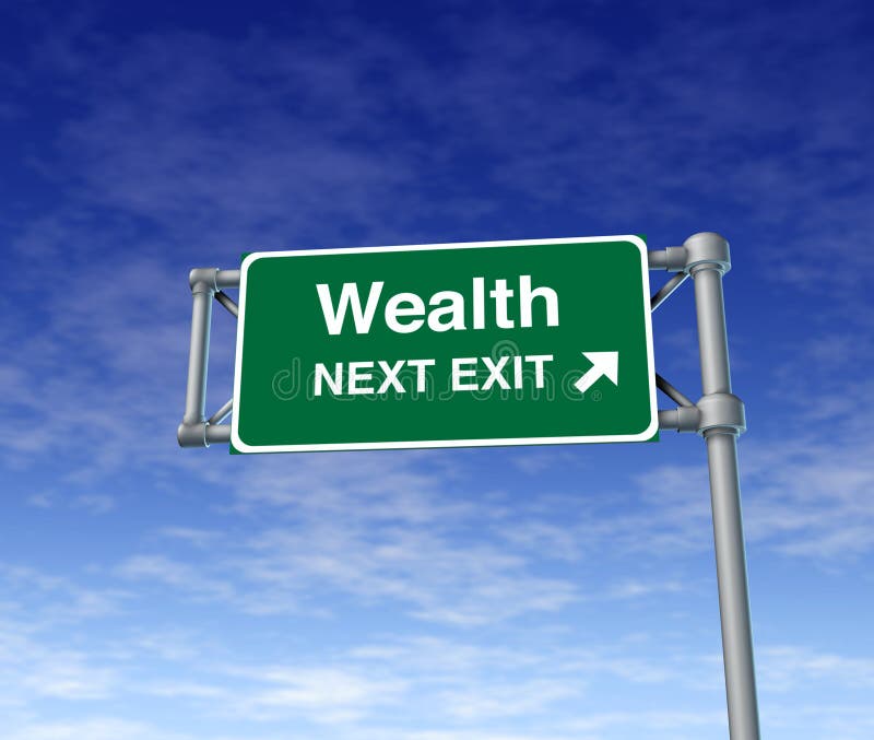 Wealth Financial freedom rich independence Sign vector illustration