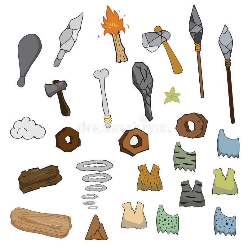 Weapon of stone age cartoon stock illustration Weapon of stone age cartoon stock illustration