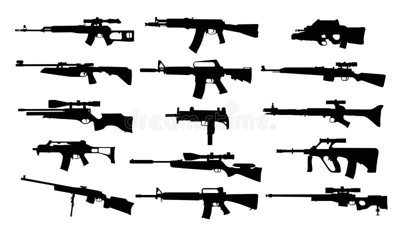 Weapons. Set of rifles