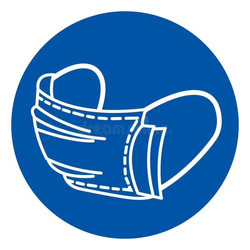 Wear Face Mask Symbol Sign, Vector Illustration, Isolate On White Background Label. EPS10 stock illustration