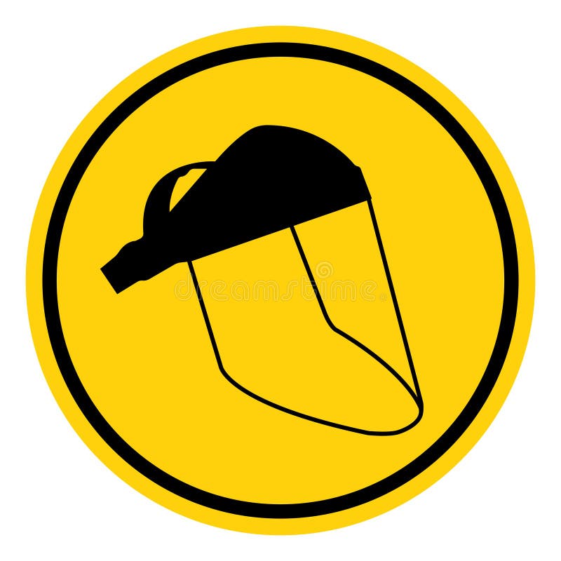 Wear Face Shield Required Symbol Sign, Vector Illustration, Isolate On White Background Label. EPS10 stock illustration