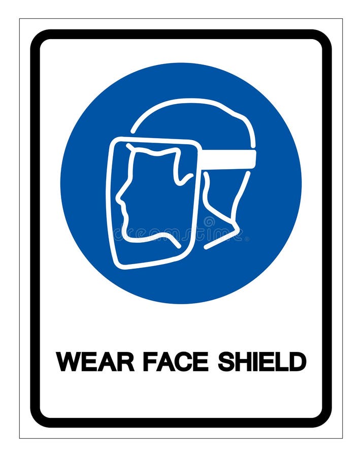Wear Face Shield Symbol Sign, Vector Illustration, Isolate On White Background Label. EPS10 vector illustration