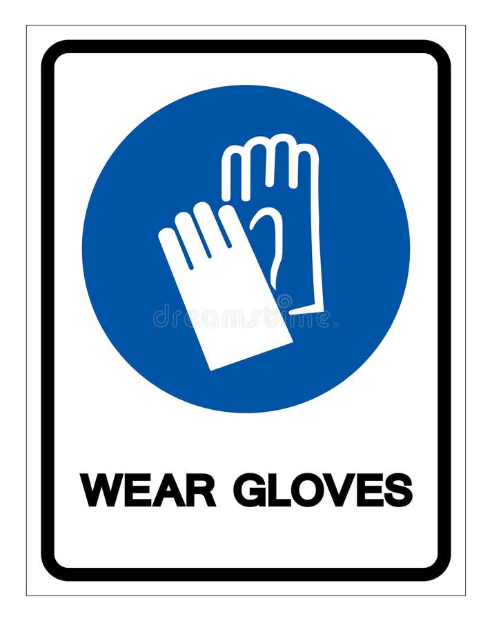 Wear Gloves Symbol Sign ,Vector Illustration, Isolate on White Background  Label. EPS10 Stock Vector - Illustration of label, glass: 150634741