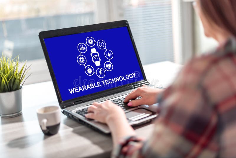 Wearable Technology Concept on a Laptop Screen Stock Photo Image of