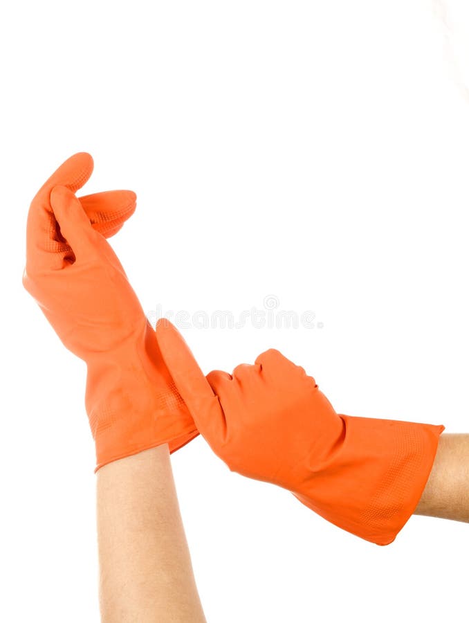 Wearing protective gloves