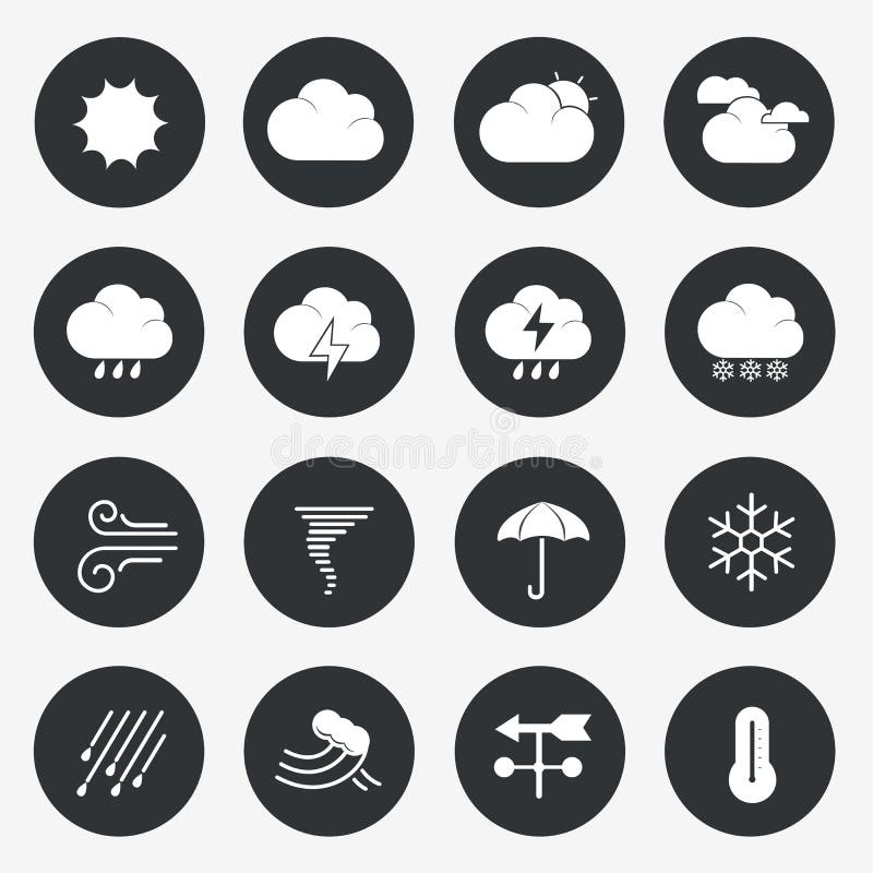 Cloud Weather Icons Set, stock vector. Illustration of drop 41065539