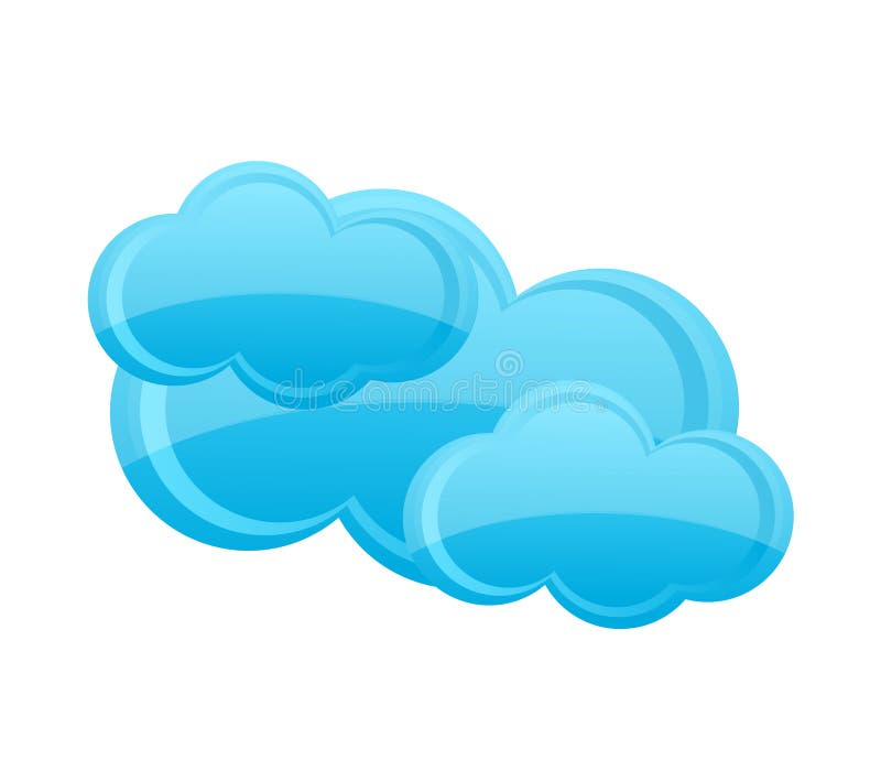 Weather cloud symbol blue color isolated