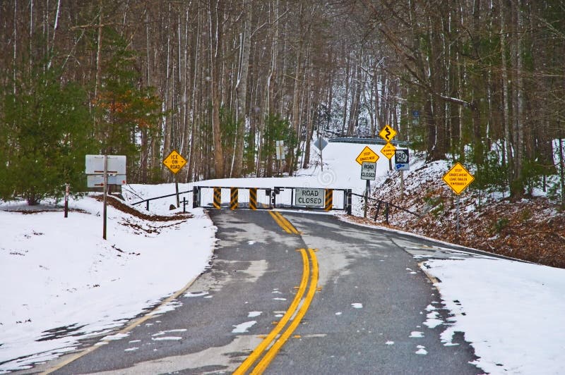 Weather Danger Road Closed stock photo. Image of locked 13046424