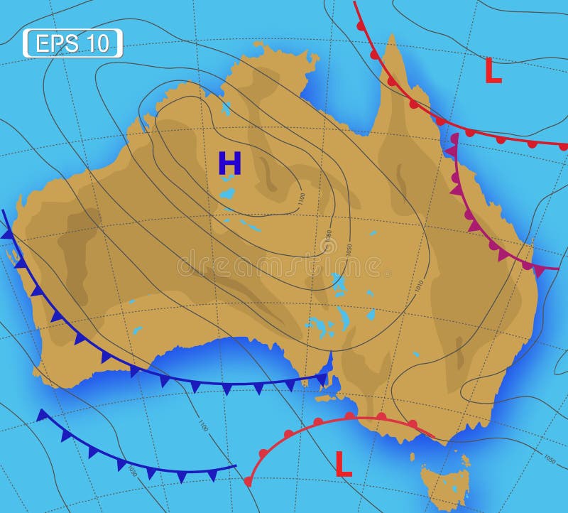 Weather Forecast. Meteorological Weather Map of the AUSTRALIA Stock