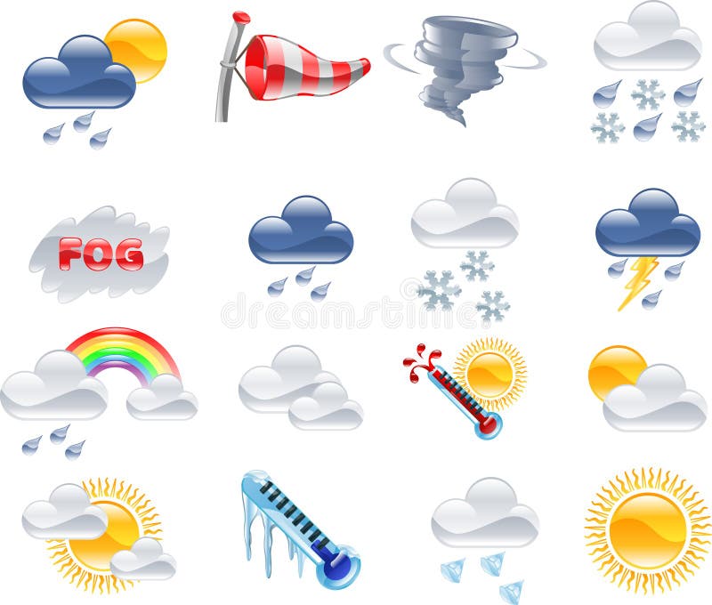 Alto conjunto compuesto por iconos sobre sobre el el clima el clima pronóstico.