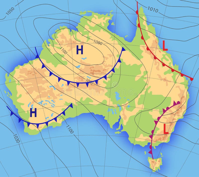 Weather Forecast. Meteorological Weather Map of the AUSTRALIA Stock