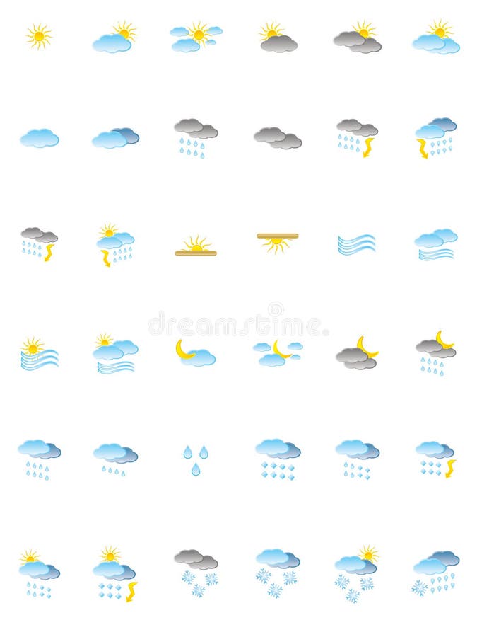 Weather icons stock vector. Illustration of button, collection - 9729927