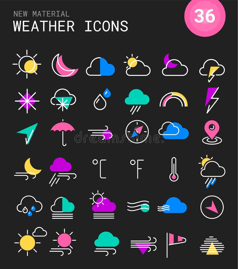 Retina weather icon set stock vector. Illustration of nature 38642437