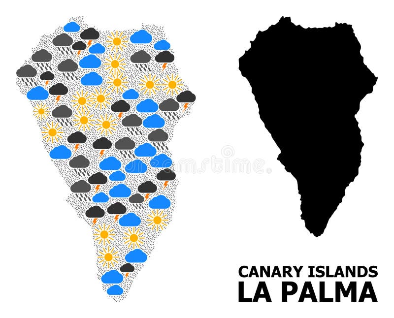 Weather Pattern Map of La Palma Island Stock Illustration