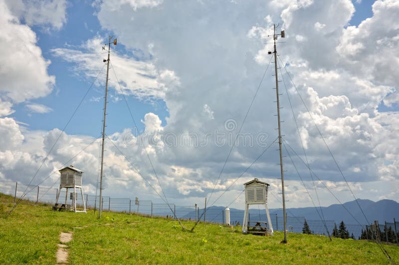 Weather station details stock images