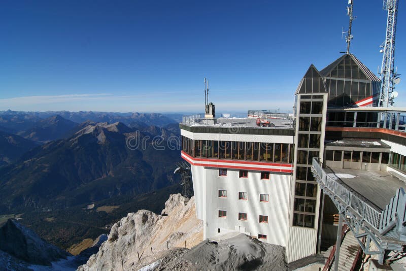 Weather Station, Mountain Zugspitze, Germany. Stock Image Image of