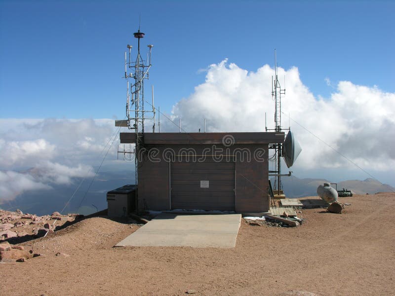 A weather station on Pikes Peak. royalty free stock photography
