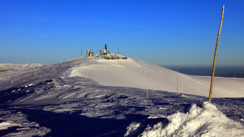 Weather station covered by snow