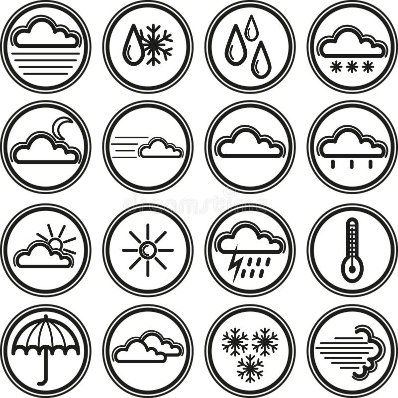 Weather vector icon set stock vector. Illustration of cloudy - 194589531