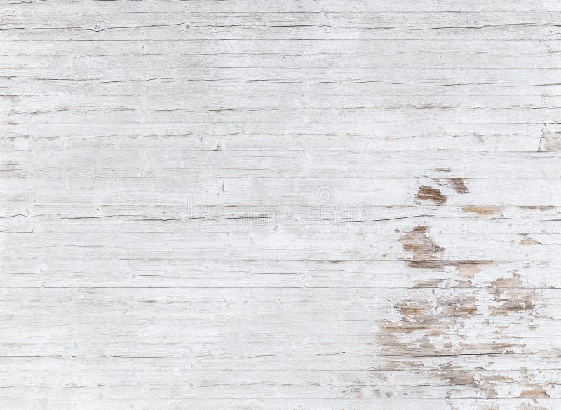 White wood texture for background. Grunge background. Peeling paint on an  old wooden floor. Stock Photo