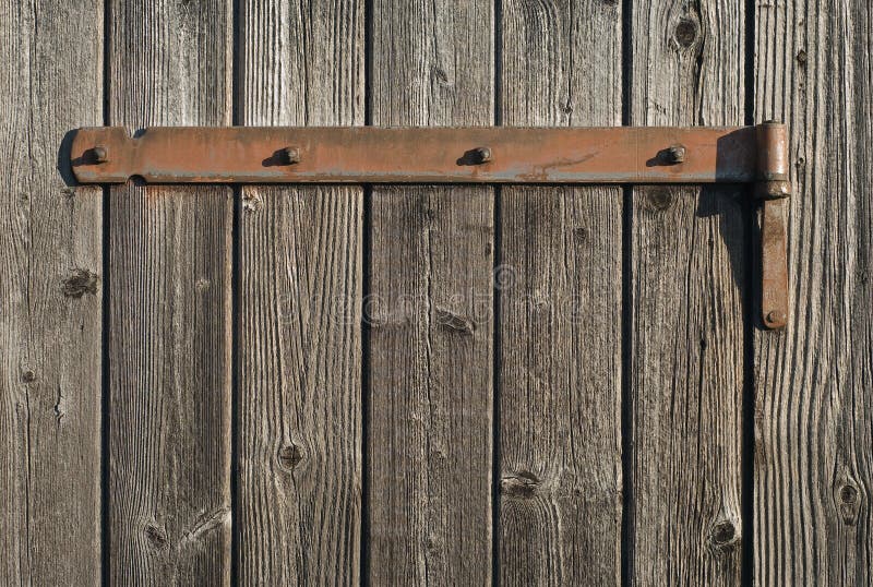 Weathered Wood with Rusty Hinge