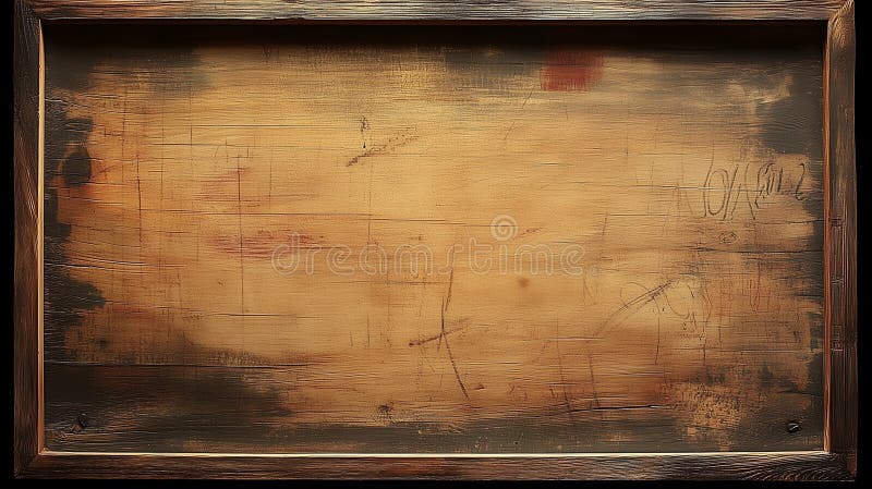 Weathered wooden frame with visible scratches and marks showing signs of age and use vector illustration