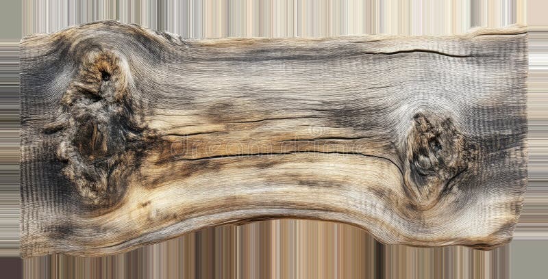 Weathered wooden plank with distinctive knots and grain patterns, nature and texture concept stock illustration