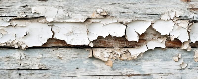 Weathered wooden surface with peeling white paint royalty free stock images