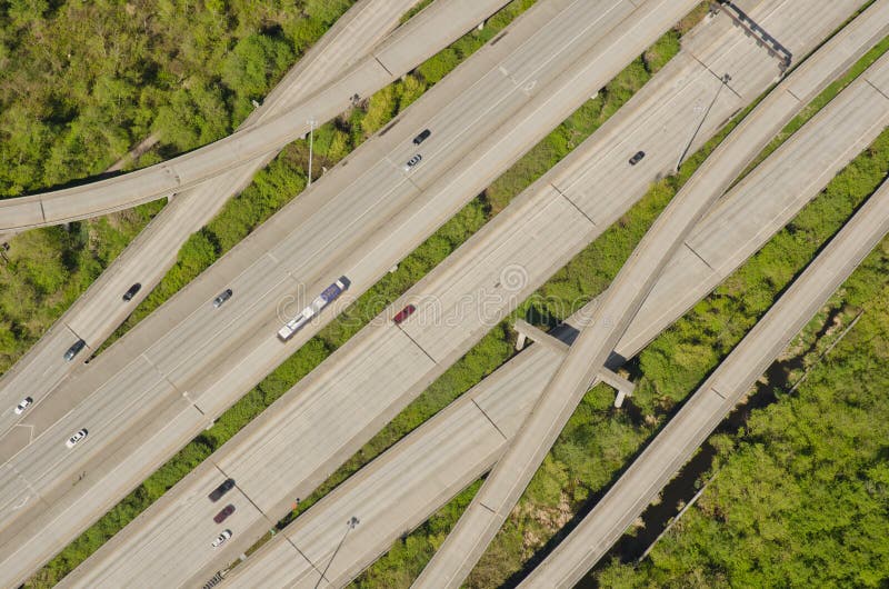 Weaving Highway OnRamps And OffRamps Royalty Free Stock Photos