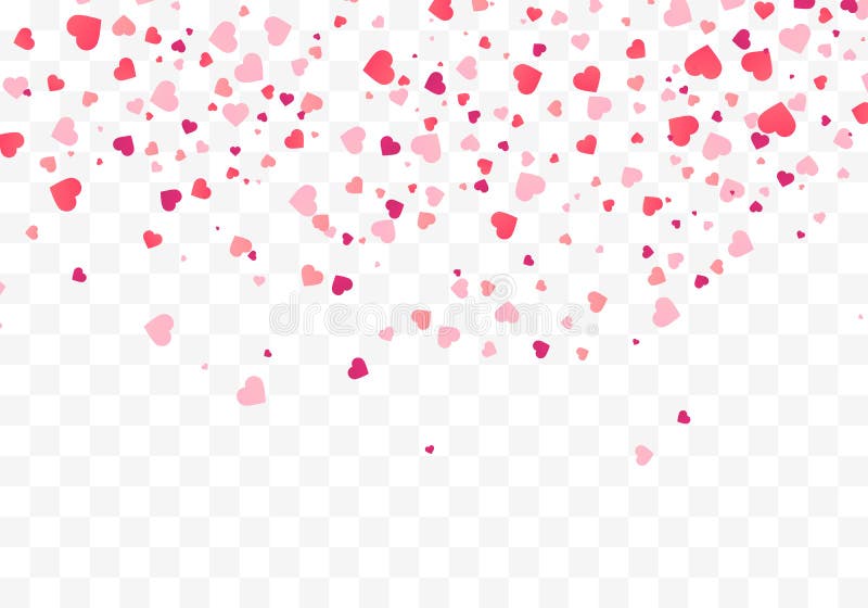 Heart Confetti Falling Stock Illustration - Download Image Now