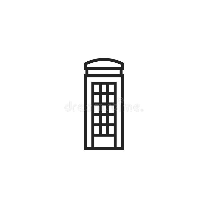 Phone Box Oultine Vector Icon, Symbol or Logo. stock illustration Phone Box Oultine Vector Icon, Symbol or Logo. stock illustration