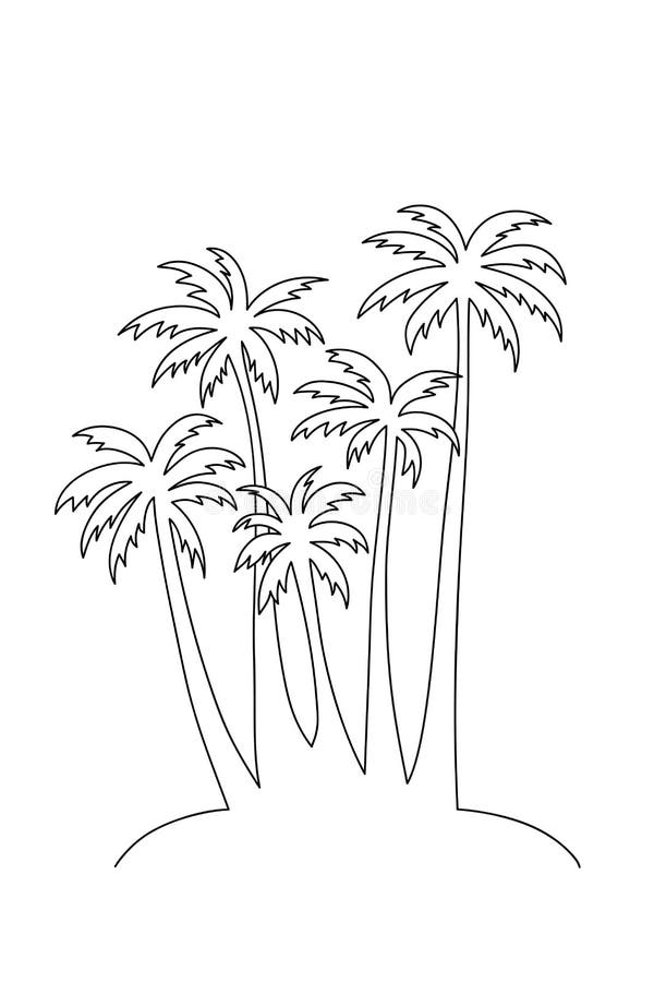 Bunch of palm trees. stock illustration