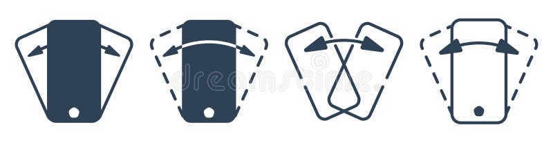 Smartphone shaking outline vector icon set royalty free illustration Smartphone shaking outline vector icon set royalty free illustration