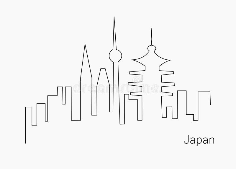 Japan Travel City Landscape, Vector Illustration Stock Vector ...