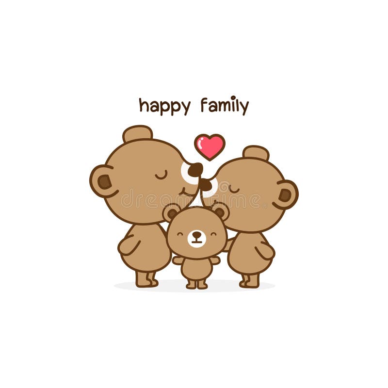 Bear Family Hugging Together with Love. Stock Vector - Illustration of  family, graphic: 142661079