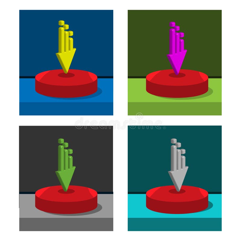 Download Icon on the Circle, Stock Icon Stock Vector Illustration of