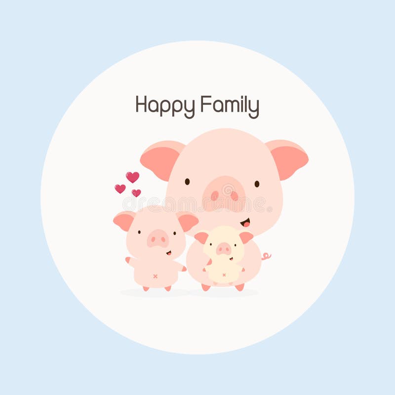 Happy Family Animal Cartoon. Mother and Baby Pig Stock Vector - Illustration of pork, cartoon: 144263194 Happy Family Animal Cartoon. Mother and Baby Pig Stock Vector - Illustration of pork, cartoon: 144263194